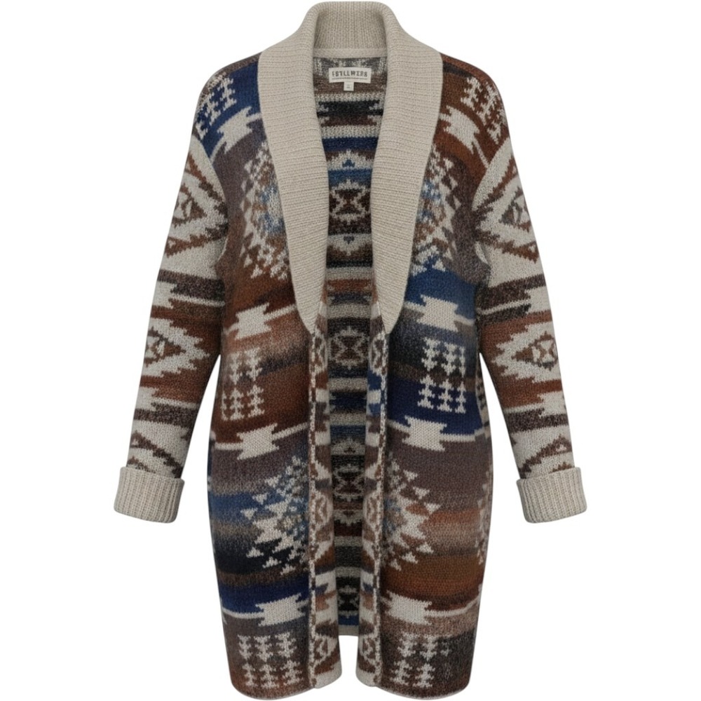 Idyllwind Miranda Lamberty Cozy Southwestern Wool-Blend Cardigan L Sweater